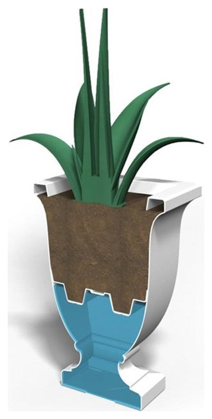 Mayne Augusta 26" Tall Traditional Plastic Planter in Black