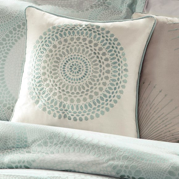 Madison Park Jacquard 7-Piece Comforter Set With Flange, Mint, King