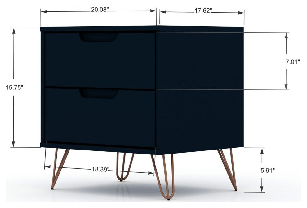 Rockefeller 2.0 Nightstand, Tatiana Midnight Blue