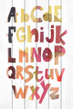 "Multi-Color Alphabet" Painting Print on White Wood, 16x24