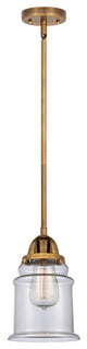 Canton Mini Pendant, Brushed Brass, Clear, Clear