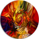 Illusions Of Stained Glass, Abstract Disc Metal Wall Art, 11"