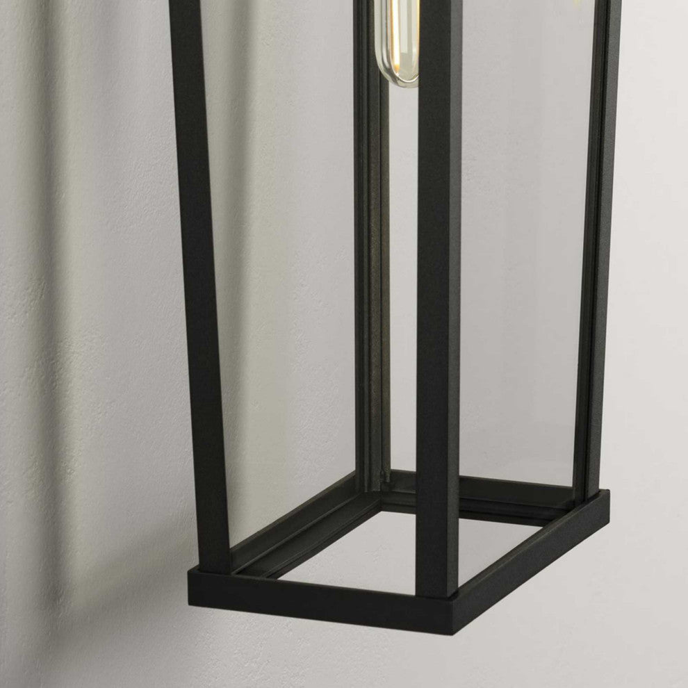 Tryon One-Light Black New Traditional Outdoor Wall Lantern, 9.5x7x24"