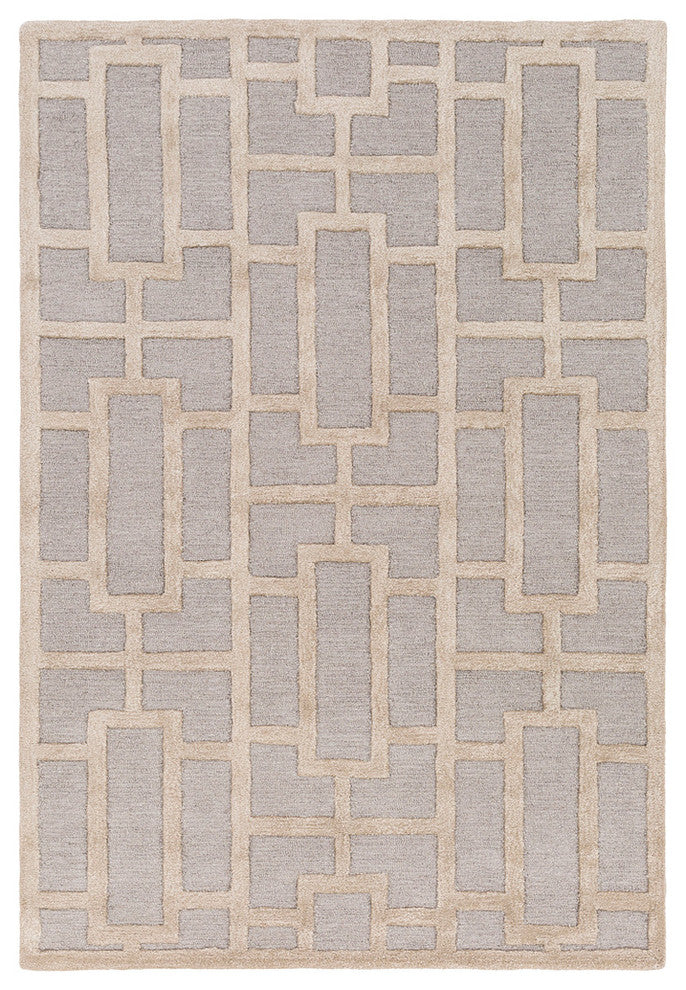 Arise Modern Light Gray, Khaki Area Rug, 4'x6'