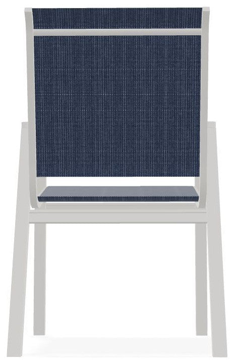 Bazza Sling Stackable Outdoor Dining Chair, Mavi/Snow