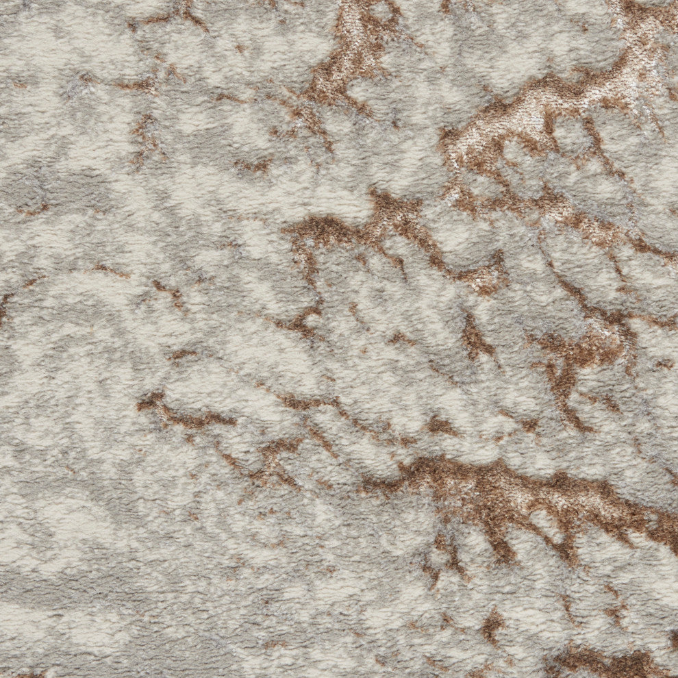 Nourison Glow 9' x 12' Grey Mocha Glam Indoor Rug