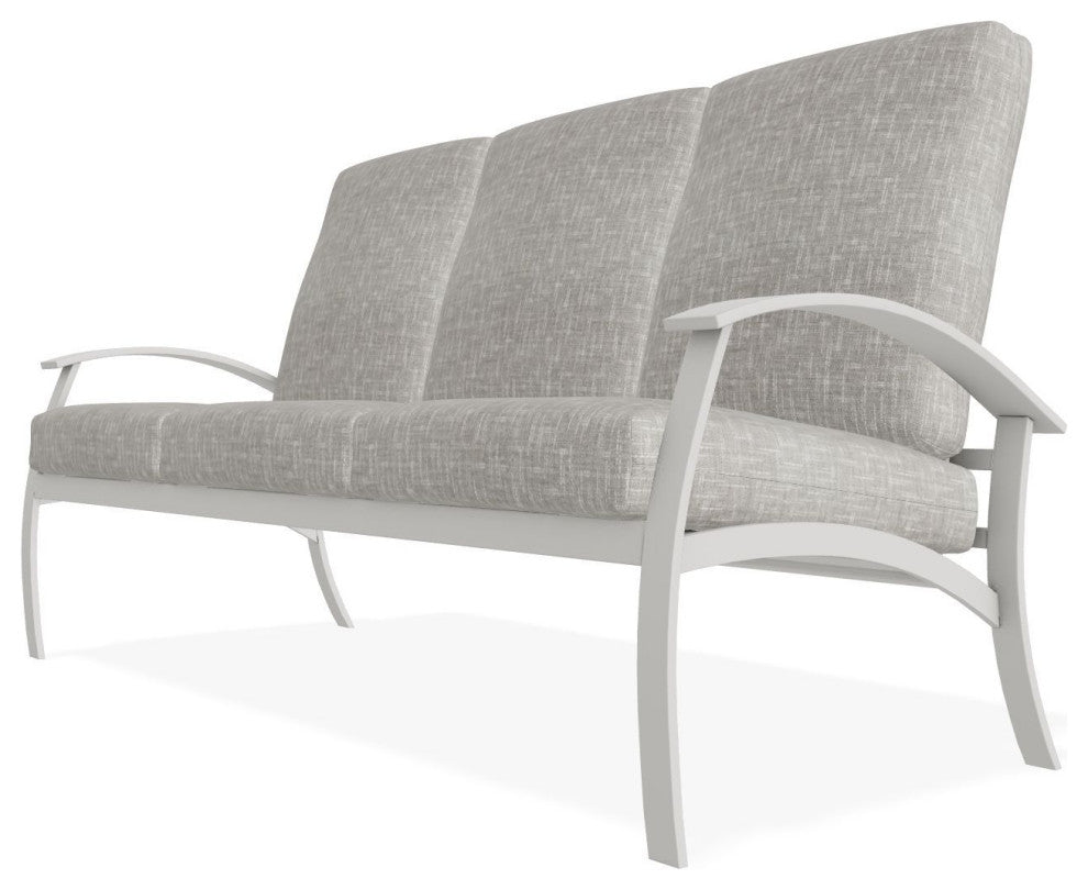 Belle Isle Cushion 3-Seat Outdoor Sofa, Hither Pewter/Snow