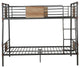 Brantley Metal Bunk Bed, Sandy Black and Silver, Full Bed Over Queen Bed