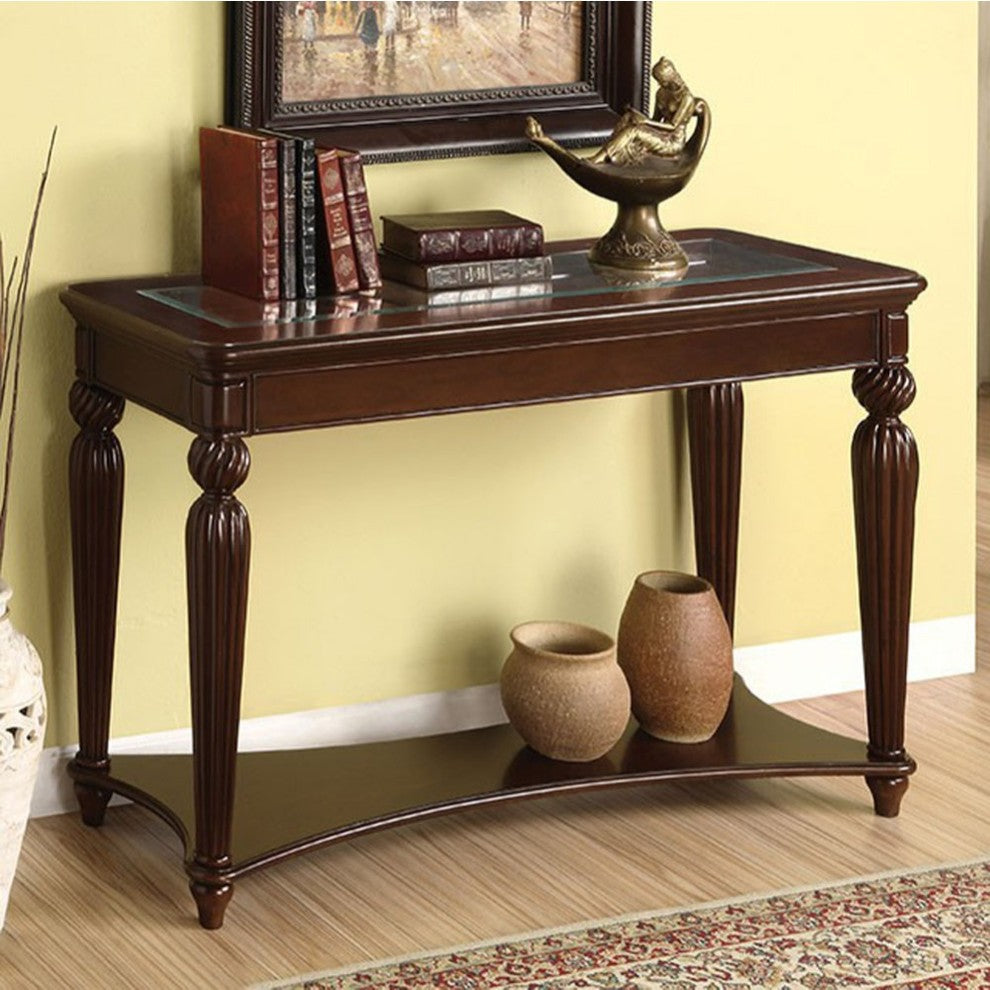 Windsor  Sofa Table, Beveled Tempered Glass Top 5Mm