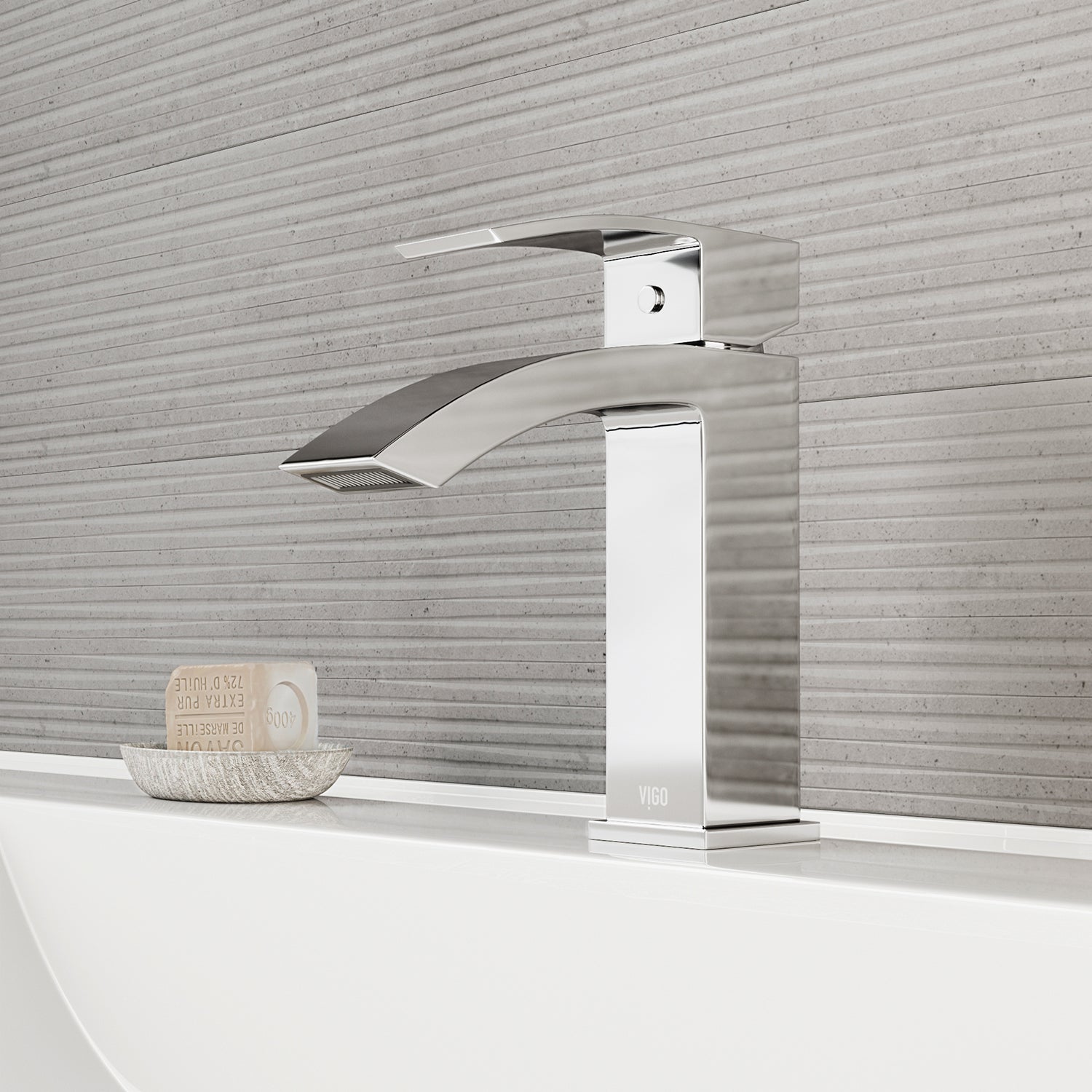 VIGO Satro 7" H Single Handle Single Hole Bathroom Faucet, Chrome