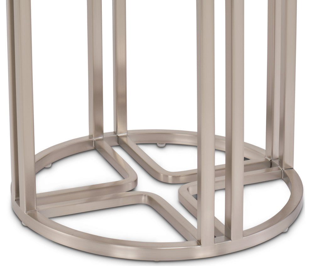 Lanterna Chairside Table - Silver Mist