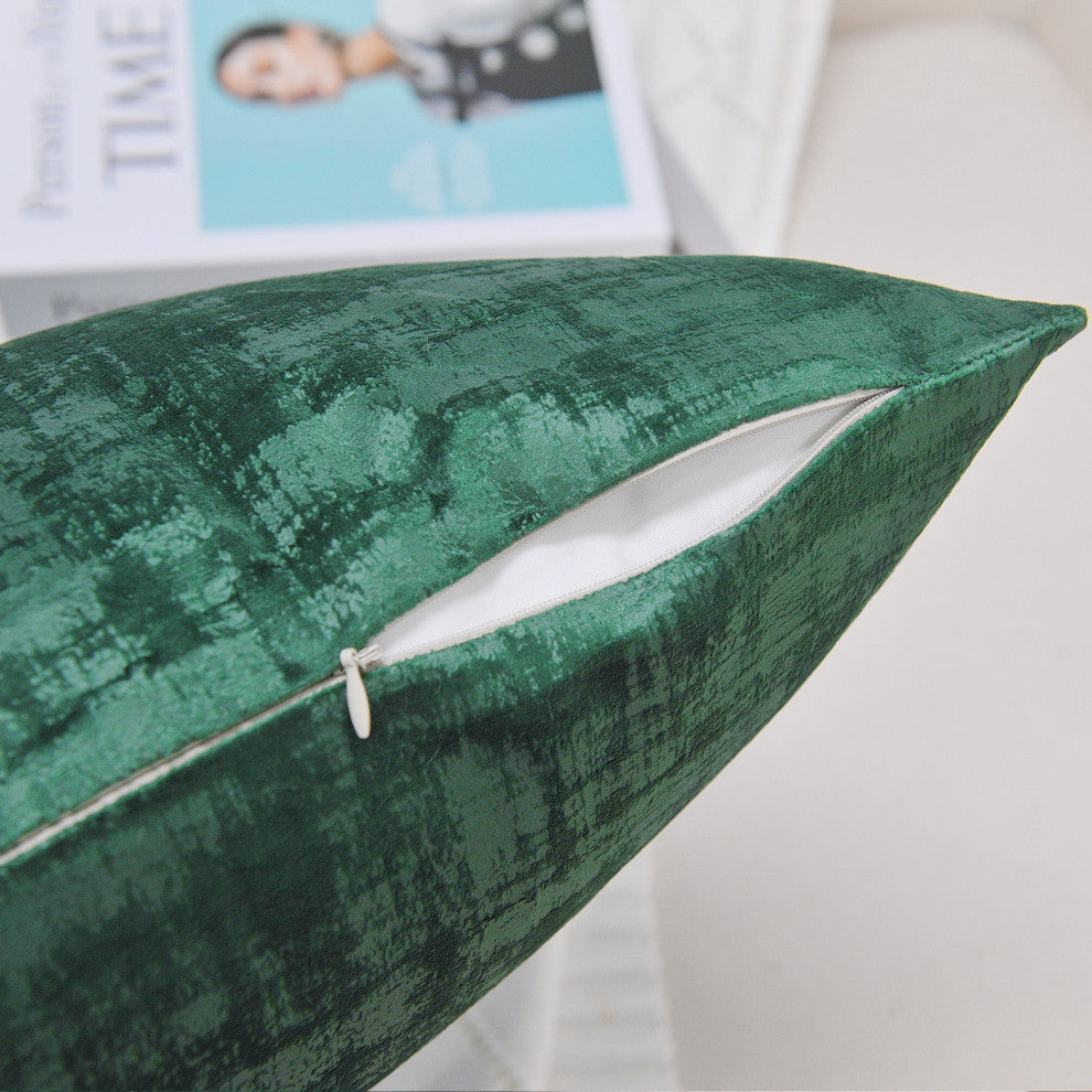Serenta Textured Velvet Pillow Shell, Set of 4, Eden