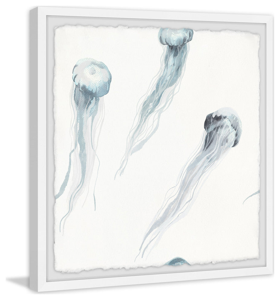 "Racing Jellies" Framed Painting Print, 32x32