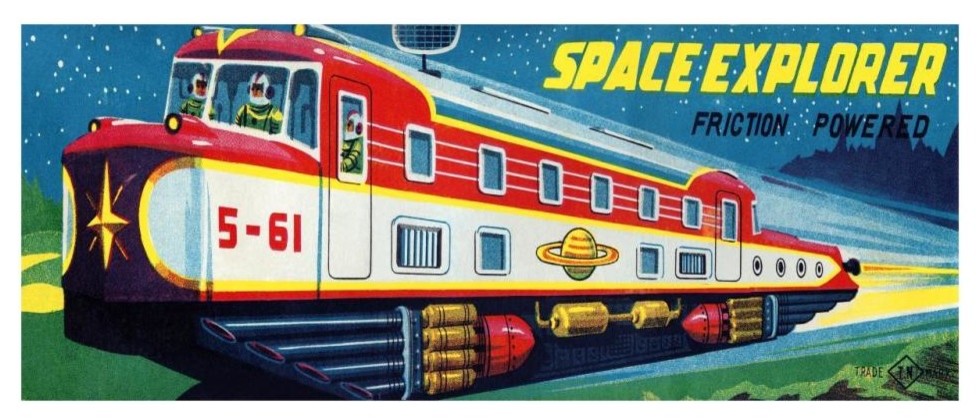 "Space Explorer 5-61" Digital Paper Print by Retrotrans, 32"x14"