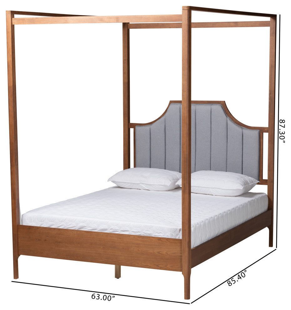 Baxton Studio Dakota Classic and TraditionalWood Queen Size Platform Canopy Bed