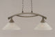 Bow 2 Light Island Light In Brushed Nickel, 12" Italian Bubble Glass