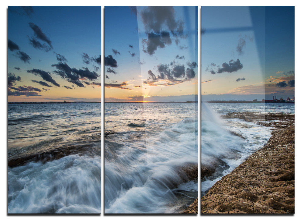 "Sydney Sunset at La Per House" Metal Wall Art, 3 Panels, 36"x28"