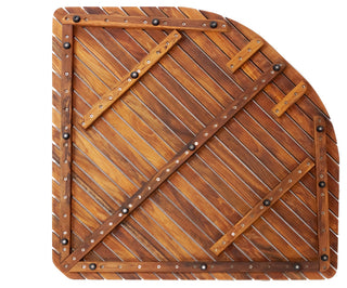 Nordic Style Corner Teak Shower and Spa Mat with Rounded Edge 30"³x 30"³
