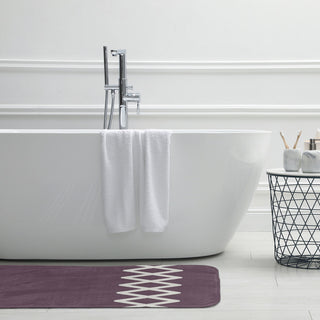 24" x 17" Zipper Stripe Bathmat, Dusty Purple