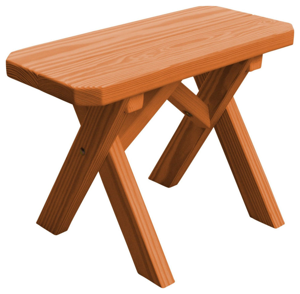Pine Cross-Leg Bench, Cedar Stain, 2 Foot