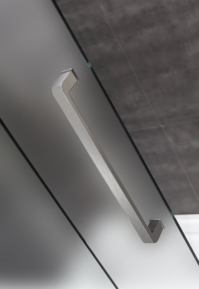 Moselle 56-60"x60" Completely Frameless Sliding Tub Door Frosted Stainless Steel