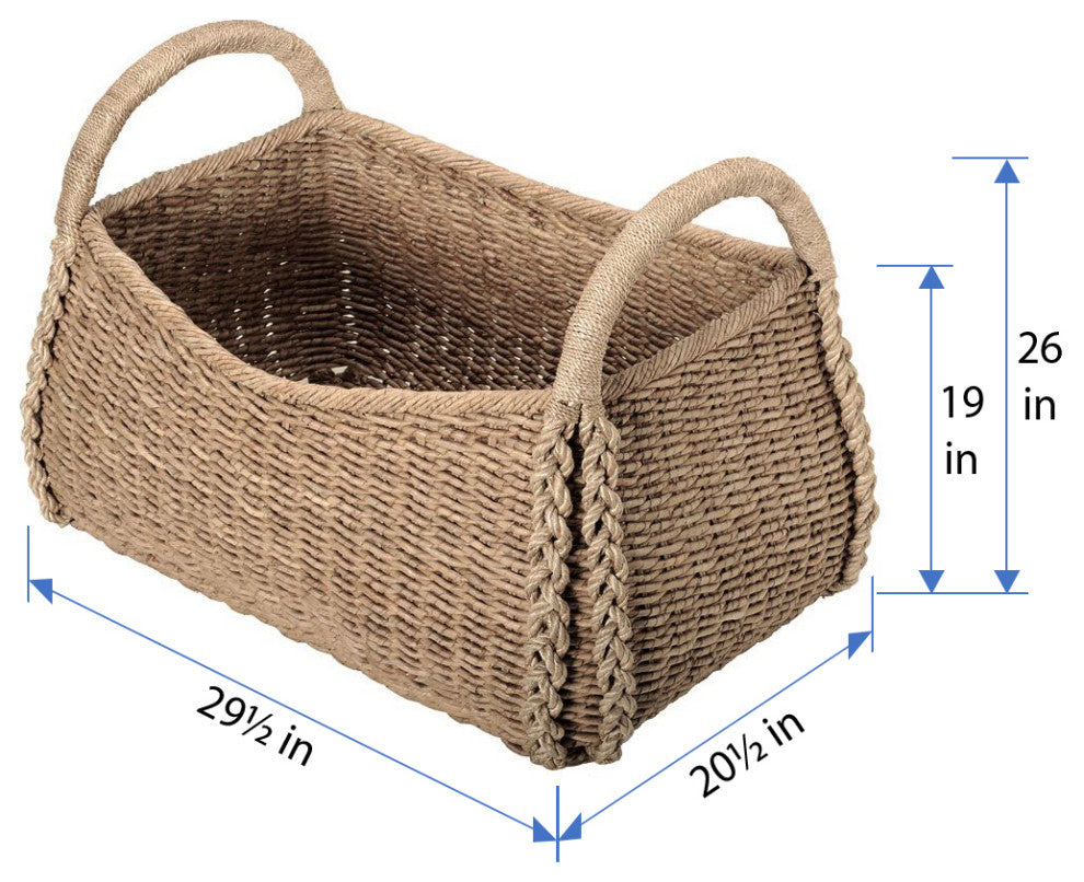 Large Sized Rectangular Sea Grass Basket