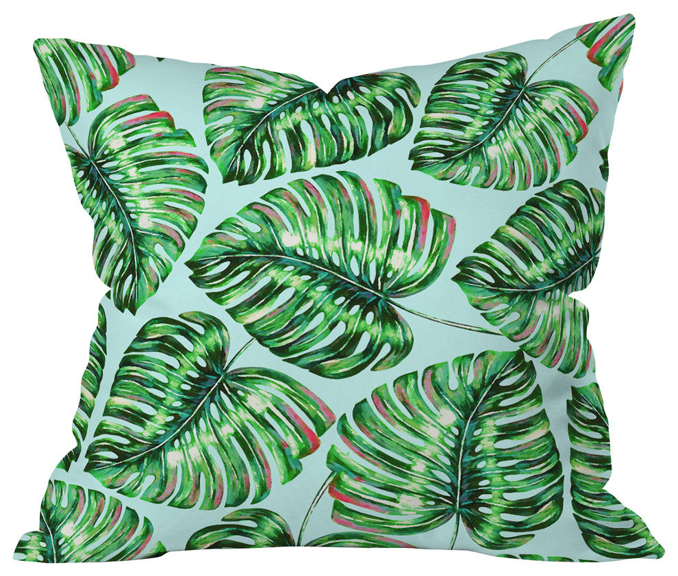 83 Oranges Tropical Greenery Throw Pillow