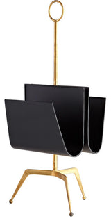 Cyan Design Siamese Twin Magazine Holder, Black and Gold