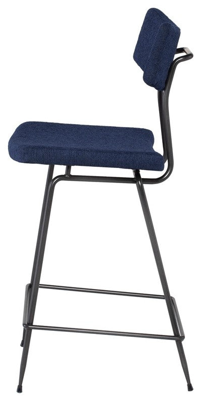 Soli True Blue Fabric Counter Stool