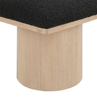 Pavilion Boucle Fabric Upholstered 6-Piece Modular Bench, Black, Natural Finish