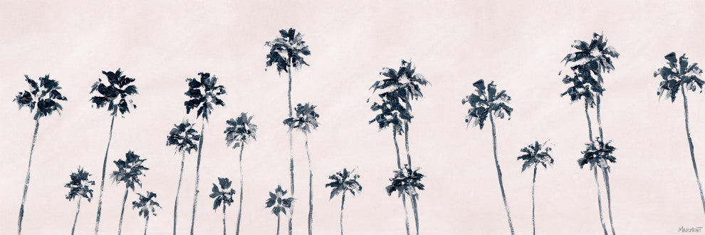 "Palm Tree Skyline" Painting Print on Wrapped Canvas, 30x10