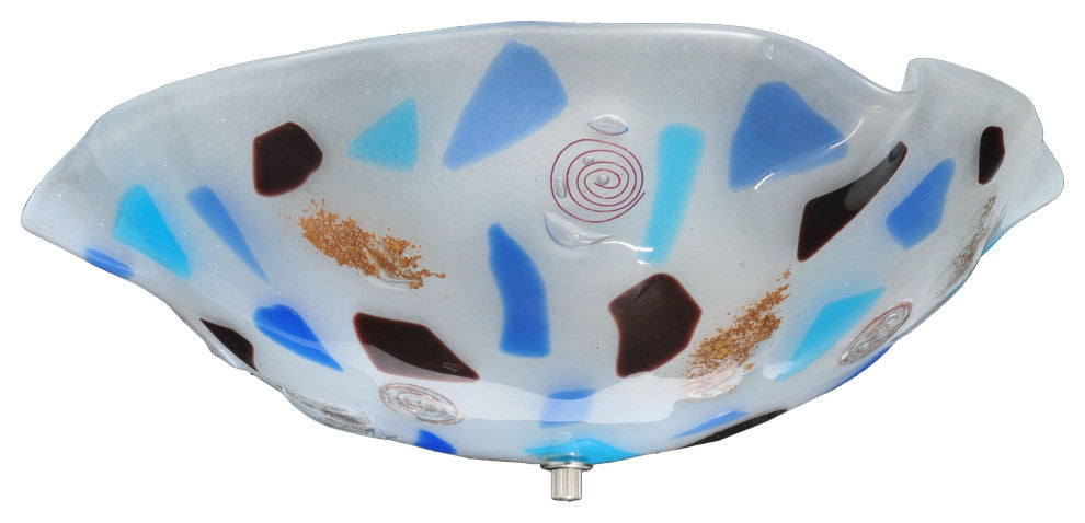 18 Wide Organic Festival Glass Flushmount