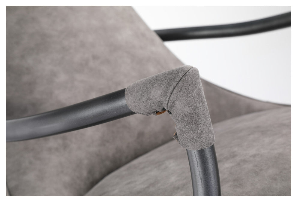First of A Kind Carlisle Club Chair Rolling Gray Velvet