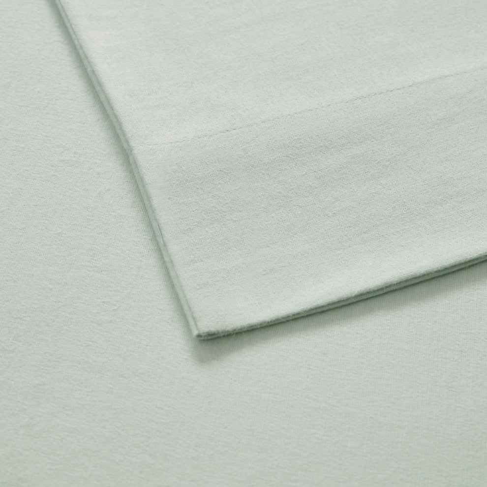 Beautyrest Oversized Flannel 4 Piece Sheet Set, Seafoam Solid