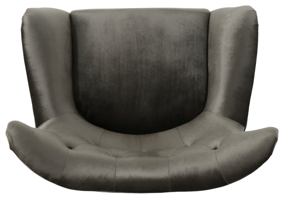 GDF Studio Ashton Mid Century New Velvet Armchair, Gray