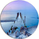 Old Pier And Bridge In Light Blue, Sea Bridge Round Wall Art, 36"