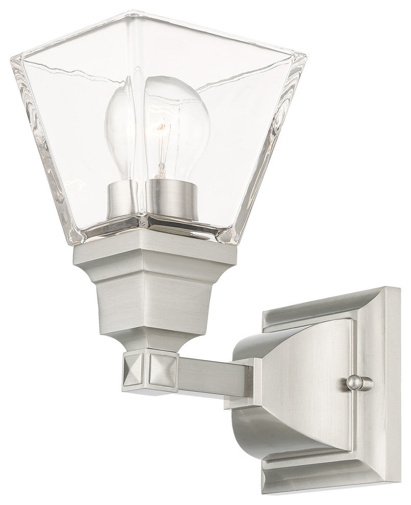Livex Lighting Mission 1 Light Brushed Nickel Single Sconce