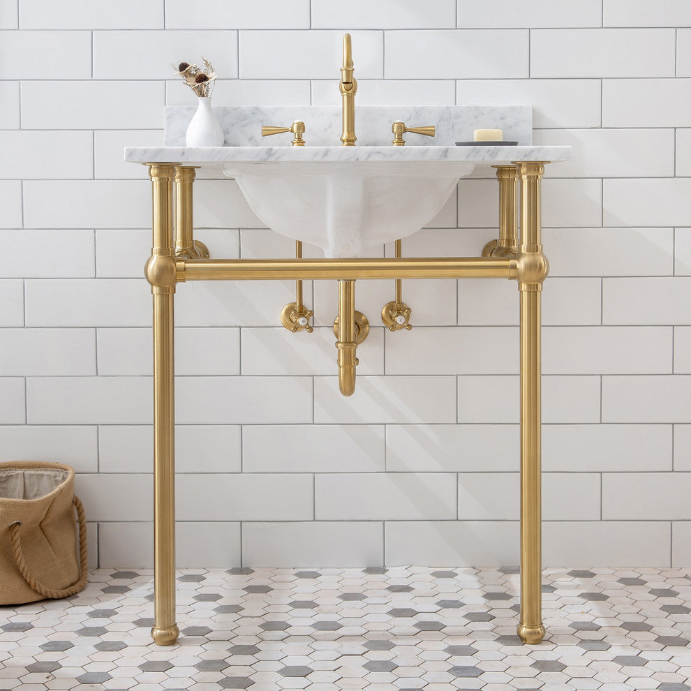 Embassy 30" Wash Stand and P-Trap, Gold