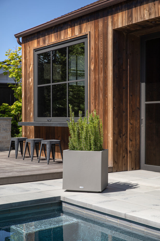 Veradek Block Series Cube Planter, Grey, Medium