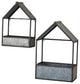 Metal Wall Planters Set of 2, Gray