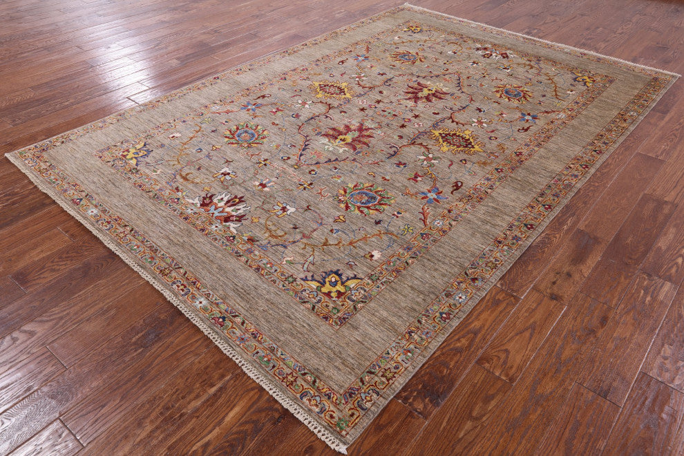 Handmade Persian Tabriz Wool Rug 6' 9" X 9' 11" Q7602
