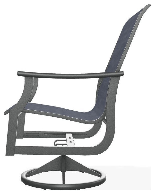 St. Catherine Sling Outdoor Swivel Rocker, Augustine Denim/Graphite