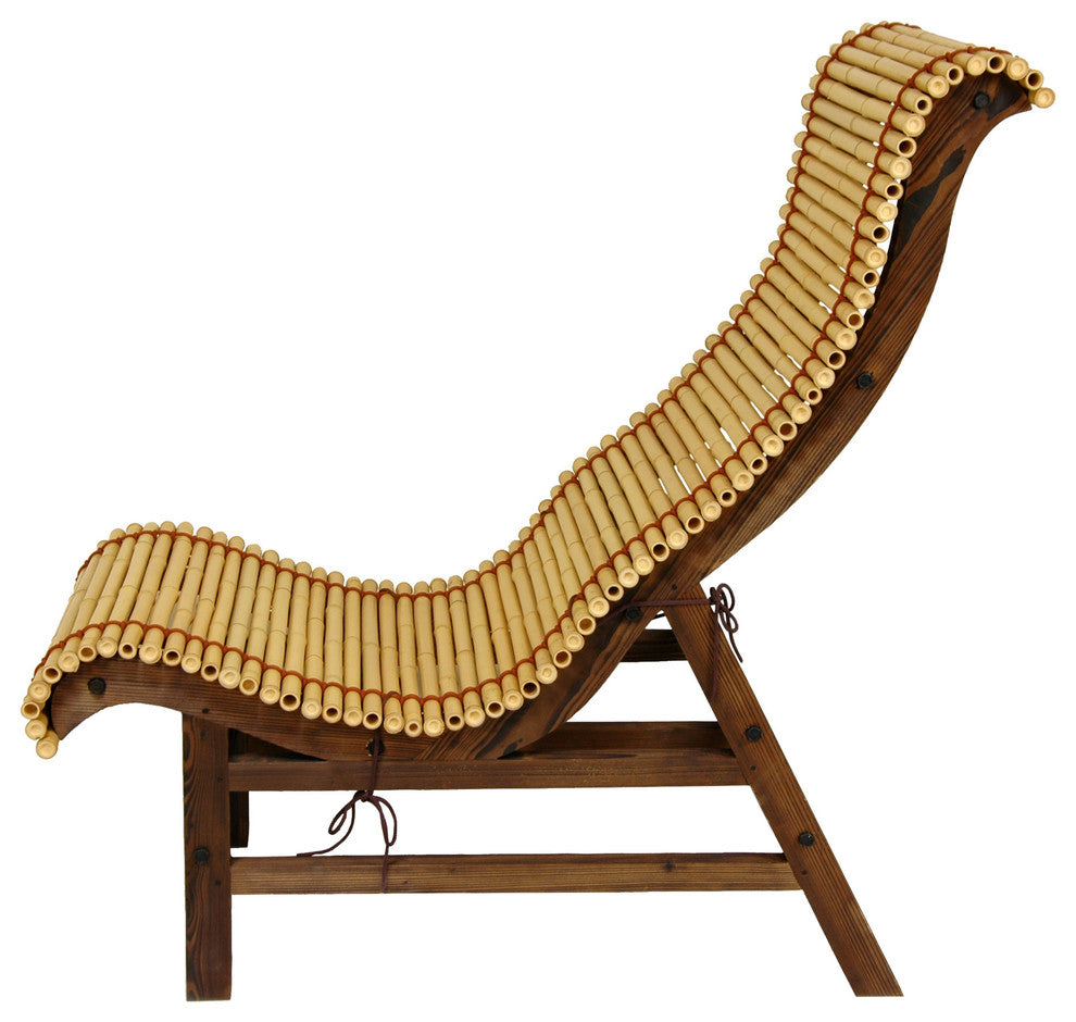 Curved Japanese Bamboo Lounge Chair