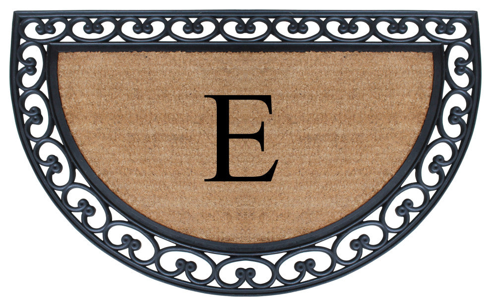 A1HC Half Round 30"x48" Double Door Monogrammed Doormat, E