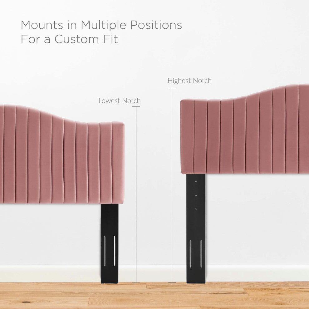 Tufted Platform Bed Frame, Full Size, Velvet, Pink, Modern Contemporary, Bedroom