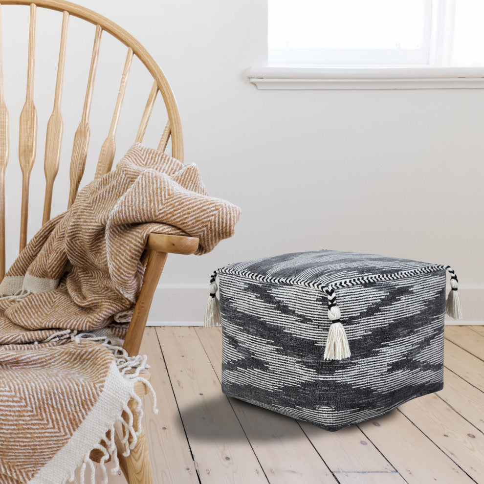 Gray Modern Electrostatic Geometric Pouf Ottoman