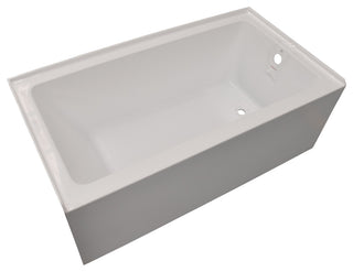Vanity Art Alcove Soaking Acrylic Bathtub, White/Titanium Gold, 60"x32", Right