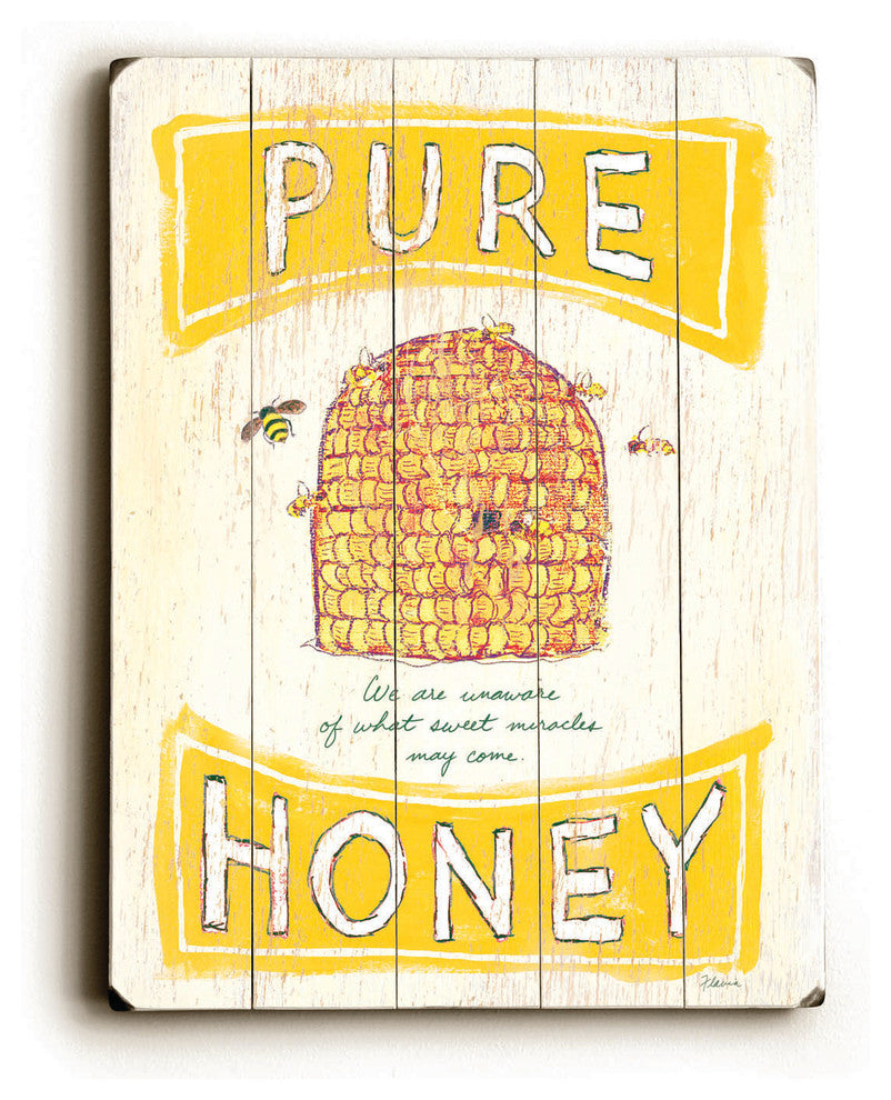 Pure Honey Wooden Sign, 34x25
