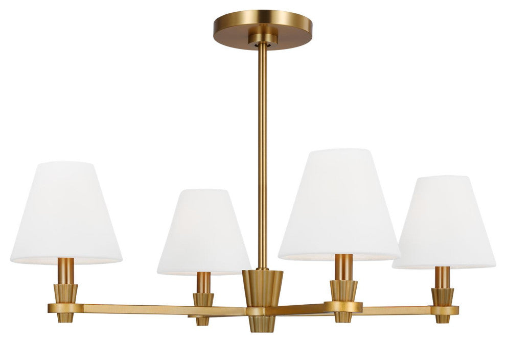 Paisley Medium Chandelier, Burnished Brass