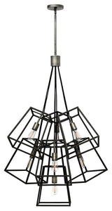 Hinkley Fulton Medium Seven Light Multi Tier, Aged Zinc